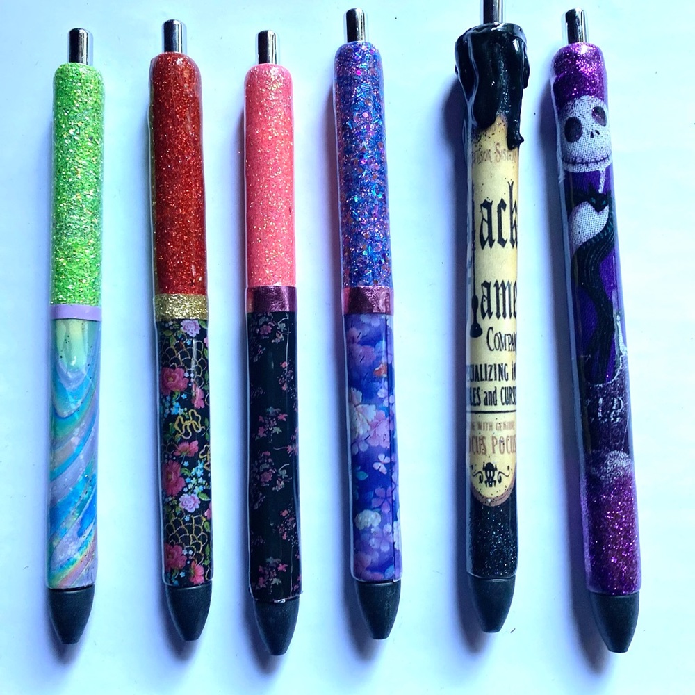 6 custom design epoxy gel pens